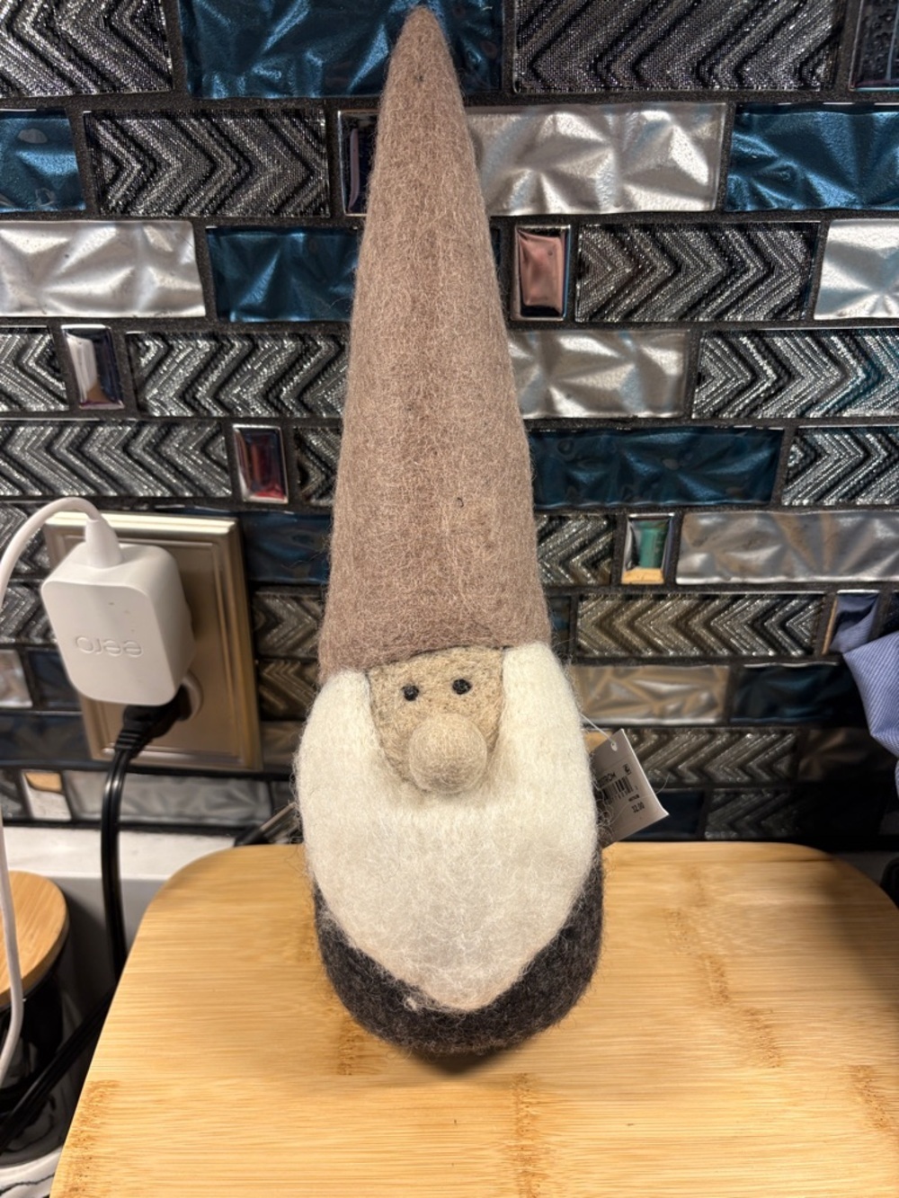 Nordstrom Felt Gnome Ornament in Brown and Gray